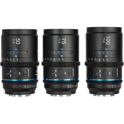 SIRUI Astra Series 50mm, 75mm&100mm; T1.8 1.33X Full-frame Anamorphic Cine Lens Kit (E Mount, Blue Fl SIRUI Astra Series 50mm, 75mm&100mm; T1.8 1.33X Full-frame Anamorphic Cine Lens Kit (E Mount, Blue Fl