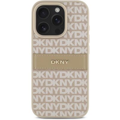 DKNY růžový kryt pro iPhone 16 Pro Max - Opakovaný vzor, Tonální pruh, Kovové logo DKNY růžový kryt pro iPhone 16 Pro Max - Opakovaný vzor, Tonální pruh, Kovové logo