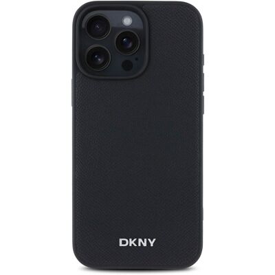 DKNY PU Leather Silver Metal Logo Magsafe Zadní Kryt pro iPhone 16 Pro Max Black DKNY PU Leather Silver Metal Logo Magsafe Zadní Kryt pro iPhone 16 Pro Max Black