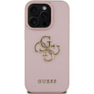 Guess PU Grained 4G Metal Logo Zadní Kryt pro iPhone 15 Pro Max Pink Guess PU Grained 4G Metal Logo Zadní Kryt pro iPhone 15 Pro Max Pink