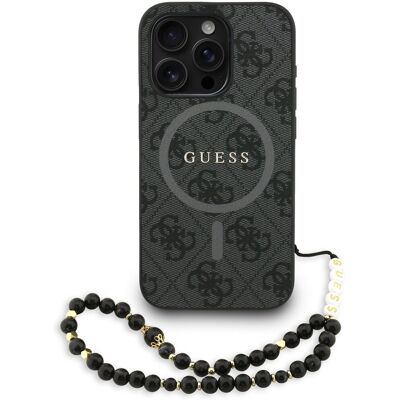 Guess PU Leather 4G Colored Ring Strap MagSafe Zadní Kryt pro iPhone 15 Pro Max Black Guess PU Leather 4G Colored Ring Strap MagSafe Zadní Kryt pro iPhone 15 Pro Max Black