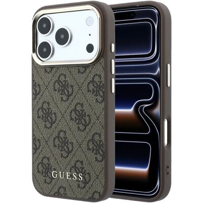 Guess PU Leather 4G Gold Frame MagSafe Zadní Kryt pro iPhone 18 Pro Max Brown Guess PU Leather 4G Gold Frame MagSafe Zadní Kryt pro iPhone 18 Pro Max Brown