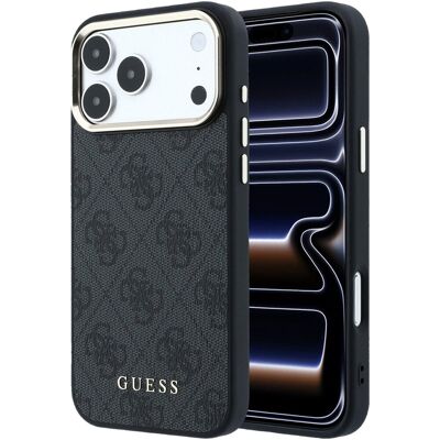 Guess PU Leather 4G Gold Frame MagSafe Zadní Kryt pro iPhone 18 Pro Max Black Guess PU Leather 4G Gold Frame MagSafe Zadní Kryt pro iPhone 18 Pro Max Black