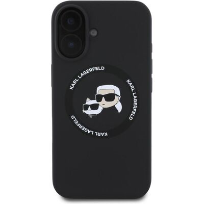 Karl Lagerfeld pouzdro na iPhone 16 z tekutého silikonu - MagSafe, Černé Karl Lagerfeld pouzdro na iPhone 16 z tekutého silikonu - MagSafe, Černé