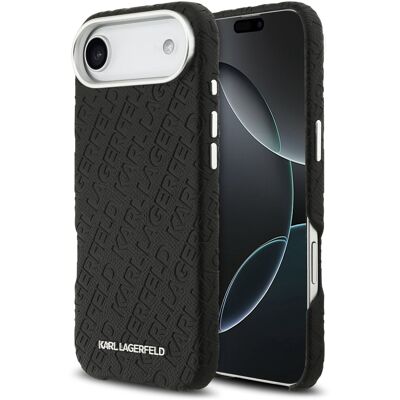 Karl Lagerfeld Grained PU Repeated Logo MagSafe Zadní Kryt pro iPhone Air Black Karl Lagerfeld Grained PU Repeated Logo MagSafe Zadní Kryt pro iPhone Air Black
