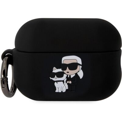 Karl Lagerfeld 3D Logo NFT Karl and Choupette Silikonové Pouzdro pro AirPods Pro 2 Black Karl Lagerfeld 3D Logo NFT Karl and Choupette Silikonové Pouzdro pro AirPods Pro 2 Black