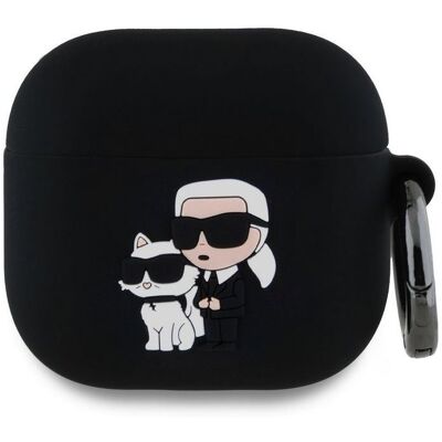 Karl Lagerfeld 3D Logo NFT Karl and Choupette Silikonové Pouzdro pro AirPods 4 Black Karl Lagerfeld 3D Logo NFT Karl and Choupette Silikonové Pouzdro pro AirPods 4 Black