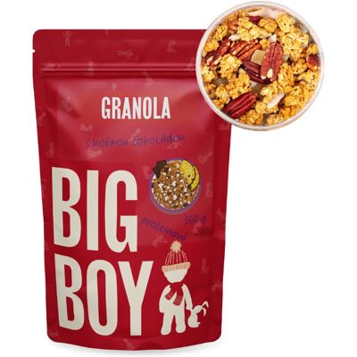 Big Boy Proteinová Granola 360 g - Hořká Čokoláda Big Boy Proteinová Granola 360 g - Hořká Čokoláda