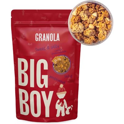 BIG BOY Proteinová granola Sweet and Salty s příchutí slaného karamelu 360 g BIG BOY Proteinová granola Sweet and Salty s příchutí slaného karamelu 360 g