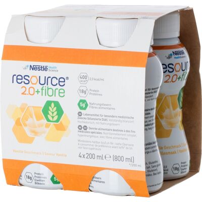 Resource 2.0+ vláknina Vanilka 4 x 200 ml - Výživný nápoj Resource 2.0+ vláknina Vanilka 4 x 200 ml - Výživný nápoj