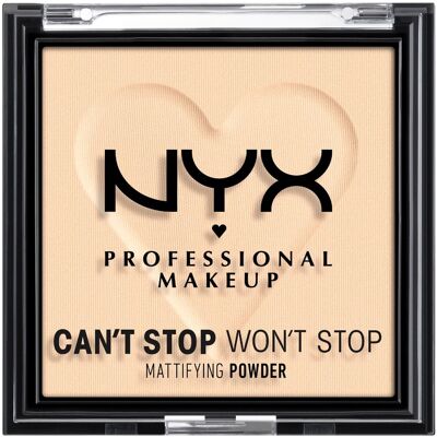 NYX PROFESSIONAL MAKEUP Can't Stop Won't Stop Mattifying Powder 01 Fair pudr, 6 g NYX PROFESSIONAL MAKEUP Can't Stop Won't Stop Mattifying Powder 01 Fair pudr, 6 g