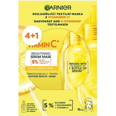 GARNIER Brightening Pack textilní masky 4+1 ks GARNIER Brightening Pack textilní masky 4+1 ks