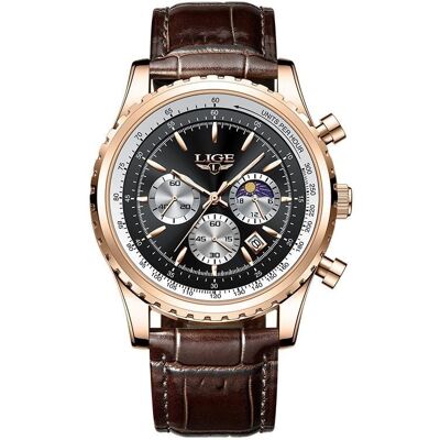 Lige Man 8989-12 rose gold black Lige Man 8989-12 rose gold black