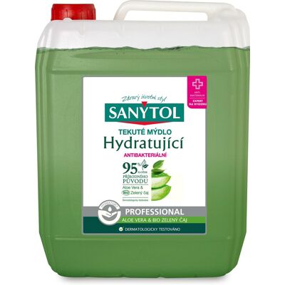 SANYTOL Tekuté mýdlo Hydratující Antibakteriální Professional Aloe Vera & Bio Zelený čaj 5 l SANYTOL Tekuté mýdlo Hydratující Antibakteriální Professional Aloe Vera & Bio Zelený čaj 5 l