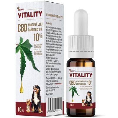 Akinu Vitality CBD konopný olej pro psy 10%, 10 ml Akinu Vitality CBD konopný olej pro psy 10%, 10 ml