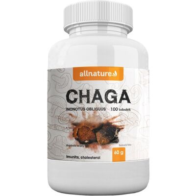 Allnature Chaga Rezavec šikmý - Bylinný doplněk stravy Allnature Chaga Rezavec šikmý - Bylinný doplněk stravy