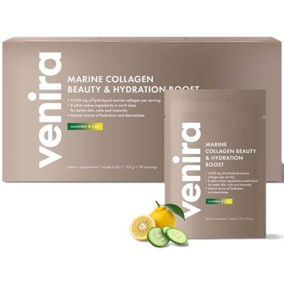 VENIRA Beauty hydratační kolagenový drink mořský kolagen, okurka a yuzu 30 × 6,5 g 195 g VENIRA Beauty hydratační kolagenový drink mořský kolagen, okurka a yuzu 30 × 6,5 g 195 g