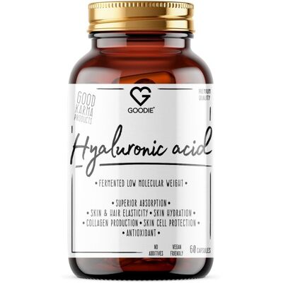 Goodie Kyselina Hyaluronová – Fermentovaná LMW + Vitamín C – 60 kapslí Goodie Kyselina Hyaluronová – Fermentovaná LMW + Vitamín C – 60 kapslí