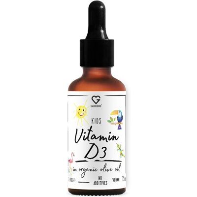 Goodie Dětský vitamin D3 400 IU v BIO Extra panenském olivovém oleji 15 ml Goodie Dětský vitamin D3 400 IU v BIO Extra panenském olivovém oleji 15 ml