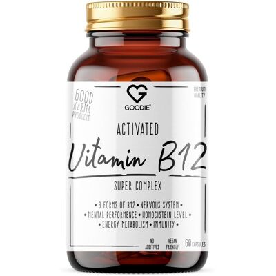Goodie Aktivní Vitamín B12 komplex – 3 formy B12, 60 kapslí Goodie Aktivní Vitamín B12 komplex – 3 formy B12, 60 kapslí