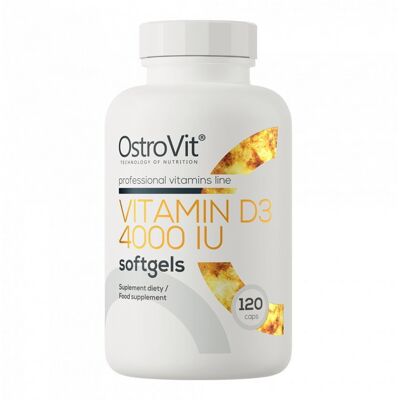 OstroVit Vitamín D3 4000 IU - Podporuje Kosti, Imunitu, Srdce - 120 Kapslí OstroVit Vitamín D3 4000 IU - Podporuje Kosti, Imunitu, Srdce - 120 Kapslí