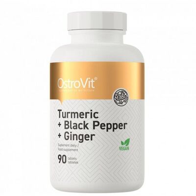 OstroVit - Kurkuma + Černý pepř + Zázvor - 90 tablet OstroVit - Kurkuma + Černý pepř + Zázvor - 90 tablet