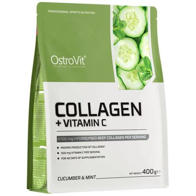 OstroVit Kolagen + Vitamín C, 400 g, Okurkovo-mátová OstroVit Kolagen + Vitamín C, 400 g, Okurkovo-mátová