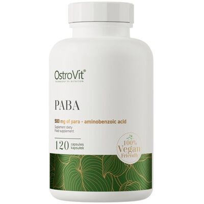 OstroVit Veganské PABA 500mg - 120 Kapslí - Vitamíny a Dopňky Stravy OstroVit Veganské PABA 500mg - 120 Kapslí - Vitamíny a Dopňky Stravy