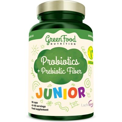 GreenFood Nutrition Junior Probiotics + Prebiotic Fiber 90 kapslí GreenFood Nutrition Junior Probiotics + Prebiotic Fiber 90 kapslí
