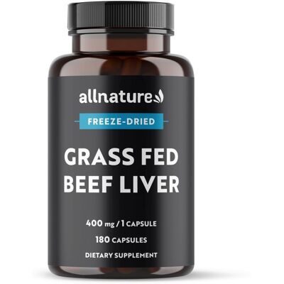Allnature Grass Fed Beef Liver 400 mg 180 kapslí Allnature Grass Fed Beef Liver 400 mg 180 kapslí