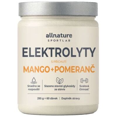 Allnature Sportlab Elektrolyty mango + pomeranč 295 g Allnature Sportlab Elektrolyty mango + pomeranč 295 g