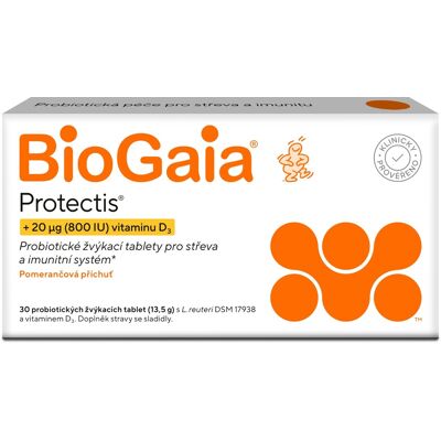 BioGaia Protectis Lactobacillus reuteri D3 - Probiotické tablety BioGaia Protectis Lactobacillus reuteri D3 - Probiotické tablety