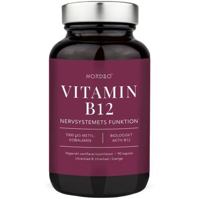 NORDBO B12 Veganský 90 Kapslí - Vitamin B12 Doplněk NORDBO B12 Veganský 90 Kapslí - Vitamin B12 Doplněk