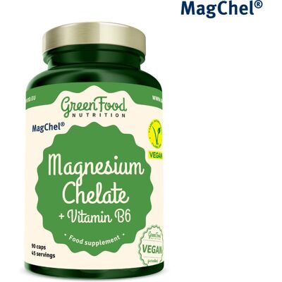 GreenFood Nutrition Magnesium Chelát + Vitamin B6 90 kapslí GreenFood Nutrition Magnesium Chelát + Vitamin B6 90 kapslí