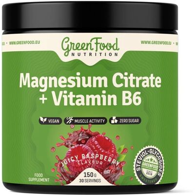 GreenFood Nutrition Magnesium Citrate + Vitamin B6 - Potravinový doplněk GreenFood Nutrition Magnesium Citrate + Vitamin B6 - Potravinový doplněk
