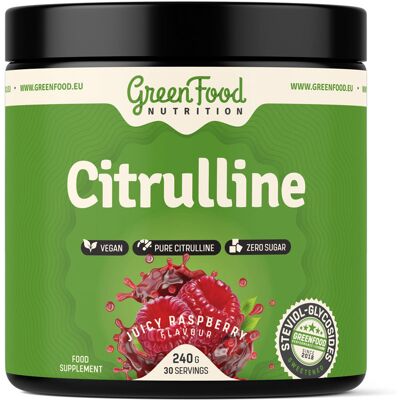 GreenFood Nutrition Citrulline - Šťavnatá malina - 240 g - Potravinový doplněk GreenFood Nutrition Citrulline - Šťavnatá malina - 240 g - Potravinový doplněk