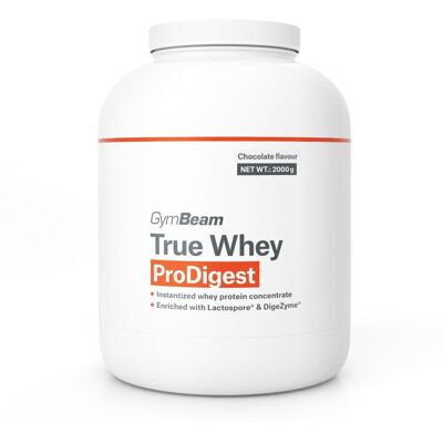 GymBeam - True Whey ProDigest - Čokoláda - 2000 g - Syrovátkové bílkoviny GymBeam - True Whey ProDigest - Čokoláda - 2000 g - Syrovátkové bílkoviny