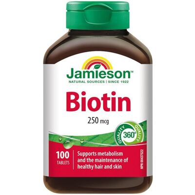 Jamieson Biotin 250 mcg 100 tablet Jamieson Biotin 250 mcg 100 tablet