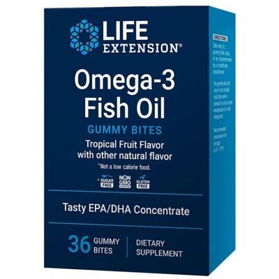 Life Extension Omega-3 Fish Oil Gummy Bites, 36 Gummies Life Extension Omega-3 Fish Oil Gummy Bites, 36 Gummies
