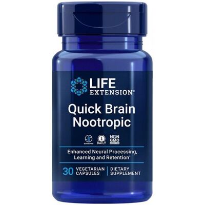 Life Extension Quick Brain Nootropic - 30 Veg Caps - Podporuje Mozek a Paměť Life Extension Quick Brain Nootropic - 30 Veg Caps - Podporuje Mozek a Paměť