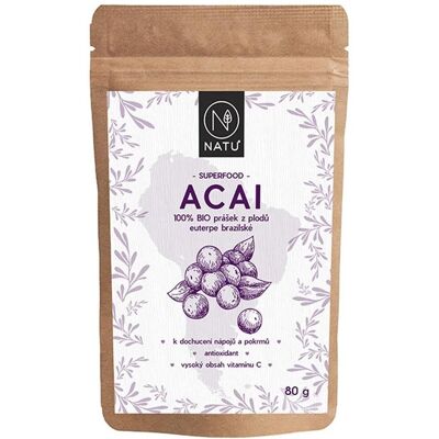 NATU Acai BIO prášek 80 g NATU Acai BIO prášek 80 g