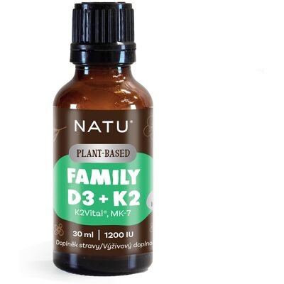 NATU Family Vitamin D3+K2 (MK-7) vegan 30 ml NATU Family Vitamin D3+K2 (MK-7) vegan 30 ml