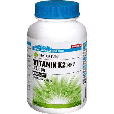 NatureVia Vitamin K2 MK7 120 mcg 60 kapslí NatureVia Vitamin K2 MK7 120 mcg 60 kapslí