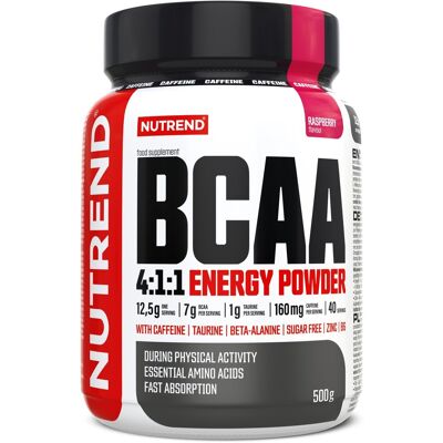 Nutrend BCAA 4:1:1 ENERGY POWDER, 500 g, malina Nutrend BCAA 4:1:1 ENERGY POWDER, 500 g, malina