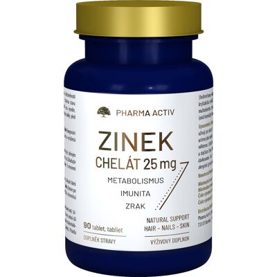Pharma Activ Zinek chelát 25 mg 90 tablet Pharma Activ Zinek chelát 25 mg 90 tablet