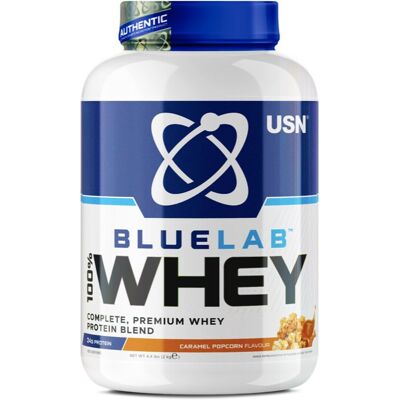 USN BlueLab 100% Whey Premium Protein, 908 g, karamelový popcorn USN BlueLab 100% Whey Premium Protein, 908 g, karamelový popcorn