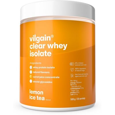 Vilgain Clear Whey Isolate 500 g Lemon ice tea Vilgain Clear Whey Isolate 500 g Lemon ice tea