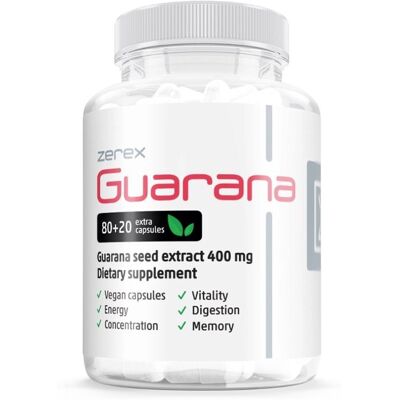 Zerex Guarana na energii 1600mg, 100 kapslí Zerex Guarana na energii 1600mg, 100 kapslí