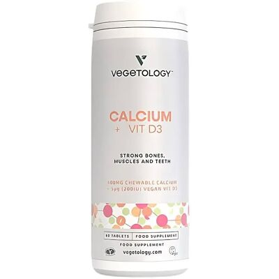 Vegetology Vápník + Vitamín D3, 60 žvýkacích tablet Vegetology Vápník + Vitamín D3, 60 žvýkacích tablet