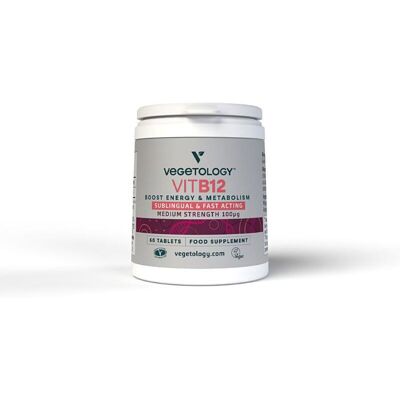 Vegetology Vitamin B12 pod jazyk, 100 µg, tablety 60 ks Vegetology Vitamin B12 pod jazyk, 100 µg, tablety 60 ks